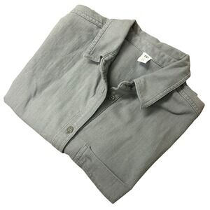 BP Nordstrom Grey Pearl Long Sleeve Shirt Womens XS Button Up Top Thick Warm NWT